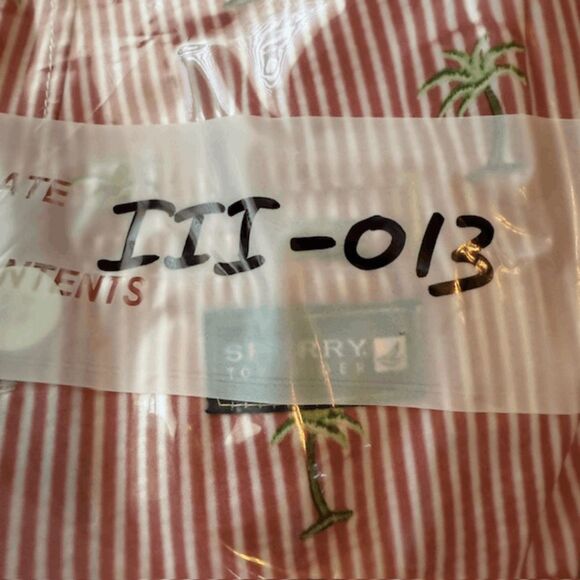 Sperry Topsider Men's Striped Palm Flat Front Stretch Casual Shorts Red Size 36 - Picture 6 of 6